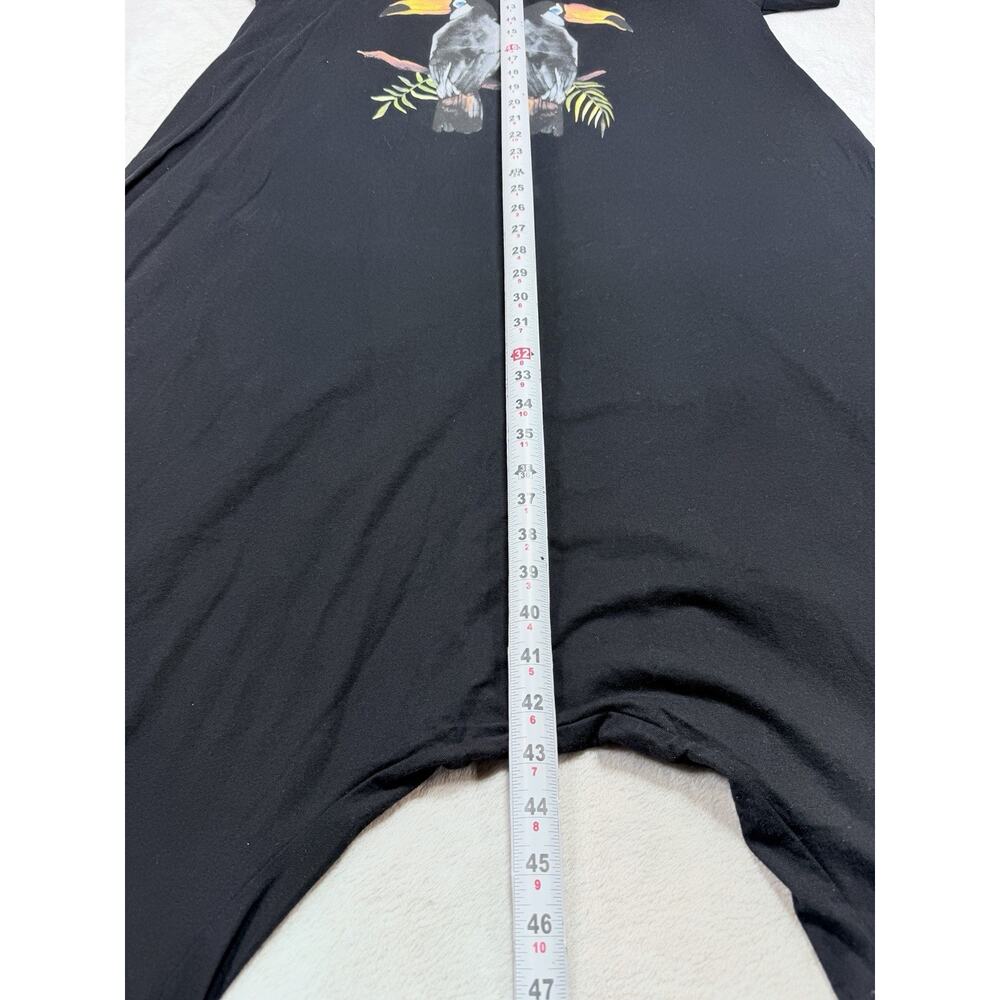 FARM Rio A Brasileira Toucan Drop Crotch Harem Jumpsuit Romper Black Womens XL - Picture 5 of 13
